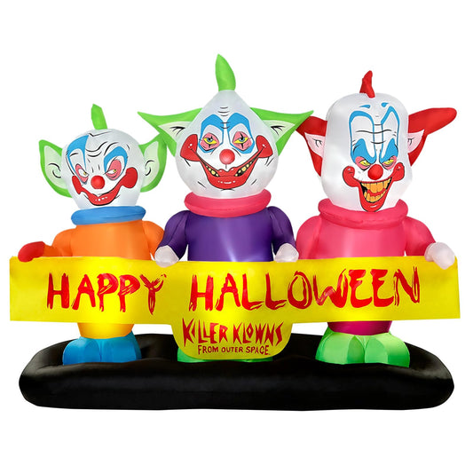 6ft Long Halloween Inflatable Three Killer Clowns Decoration