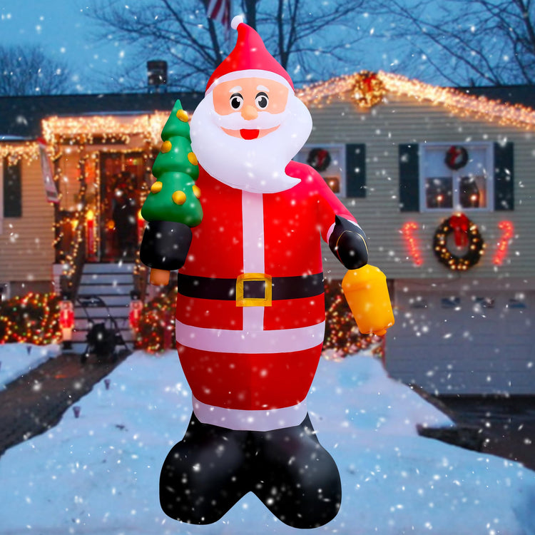 10 FT LED Light Up Inflatable Christmas Santa Claus with Xmas Tree Decoration