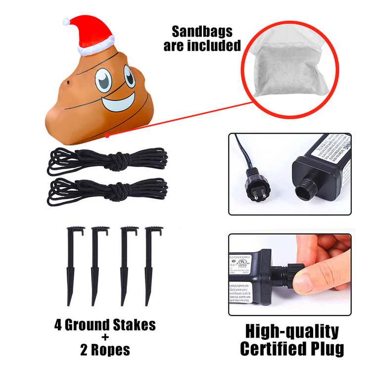5Ft Seasonblow Inflatable Christmas Poop