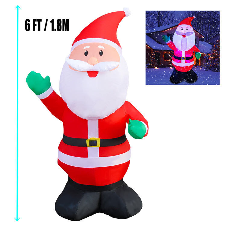 6Ft Seasonblow Inflatable Christmas Green Glove Santa Claus