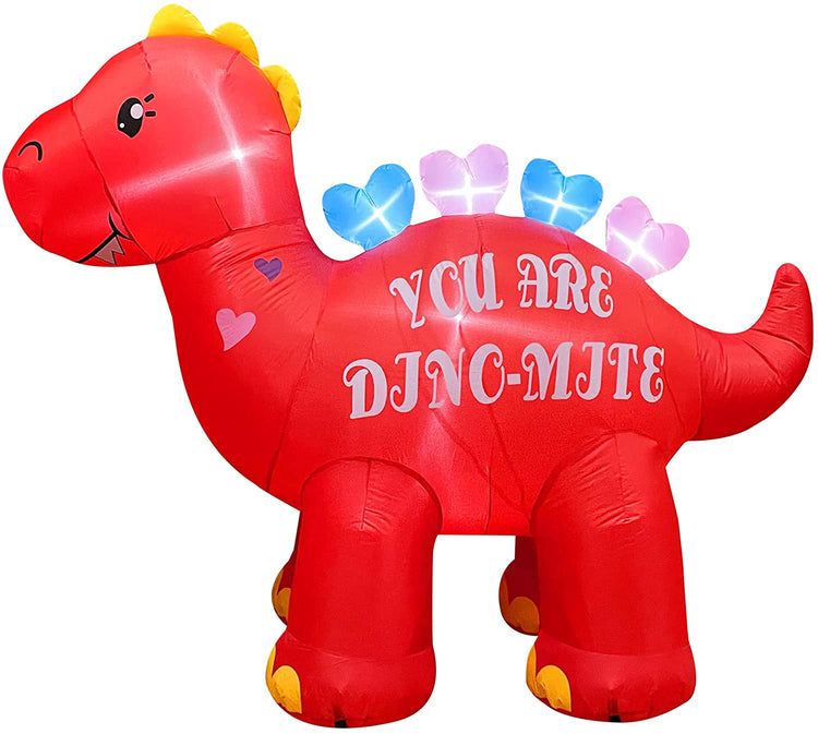 5FT Inflatabale Valentine's Day Stegosaurus LED Lighted