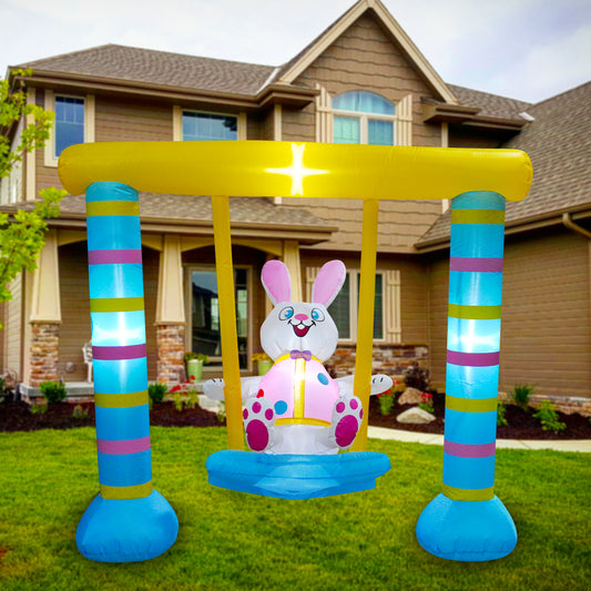 5 Ft SEASONBLOW Inflatable Easter Bunny Decorations.