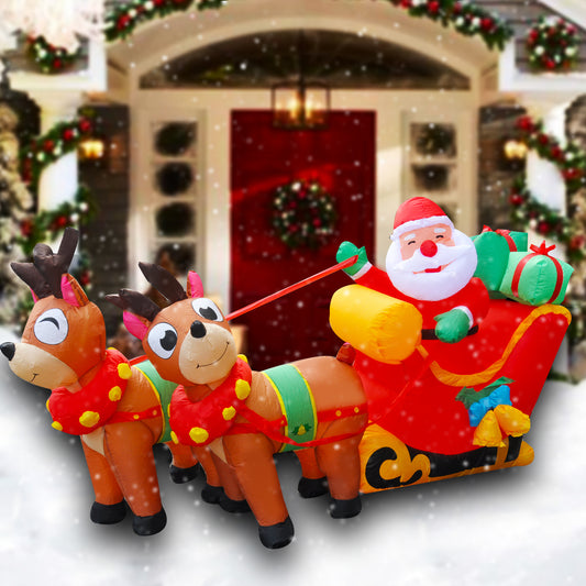 6Ft Seasonblow Inflatable Christmas double elk cart