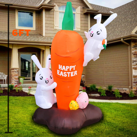 6 Ft Seasonblow Inflatable Easter Bunny Carrot