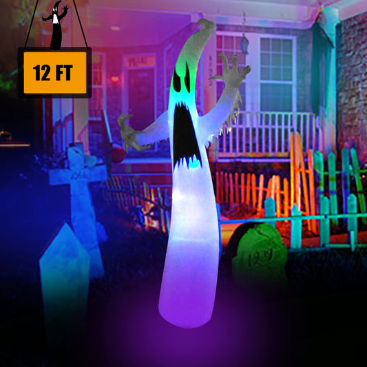 12 Ft Inflatable Portable Halloween Terrible Ghost Lanterns Indoors and Outdoors Decoration