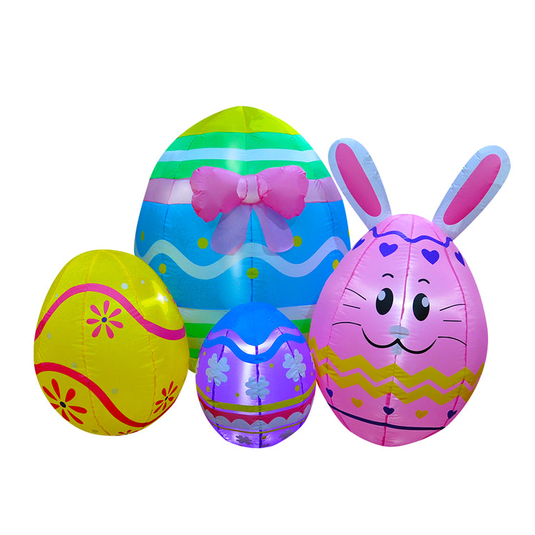 5 Ft SEASONBLOW Inflatable Easter Bunny Eggs Decorations.