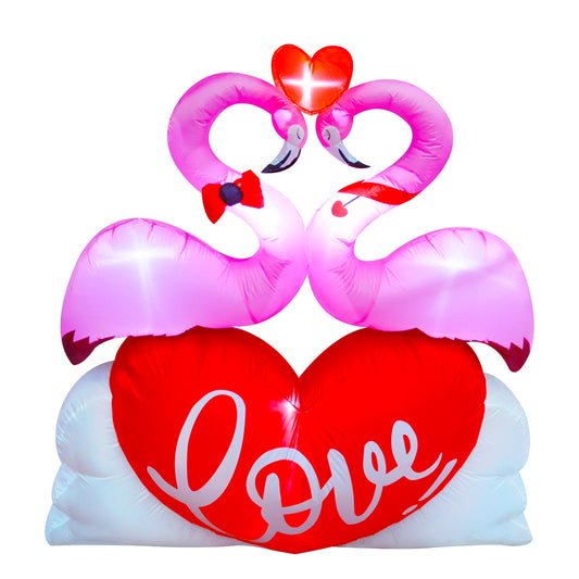 SeasonBlow 6Ft Inflatable Valentine's Day Love Flamingo.