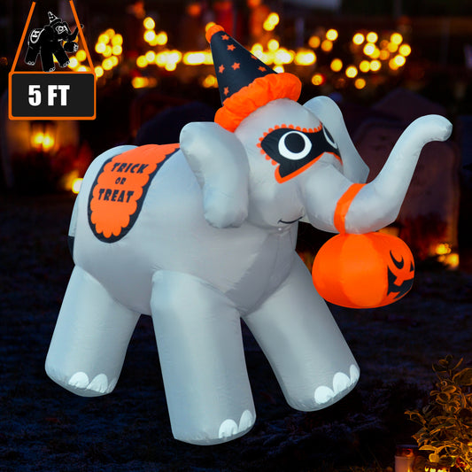 5 Ft Seasonblow Inflatable Halloween little elephant trunk hanging pumpkin