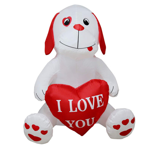 4ft Seasonblow Inflatable Valentine's Day White Puppy