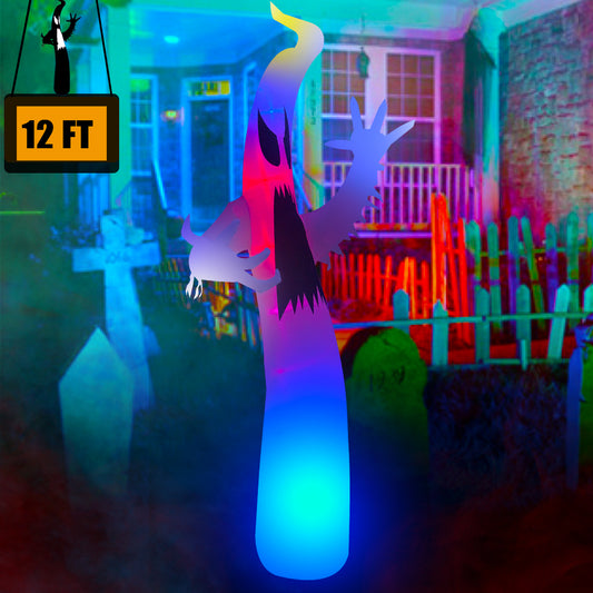 12 Ft Inflatable Portable Halloween Terrible Ghost Lanterns Indoors and Outdoors Decoration