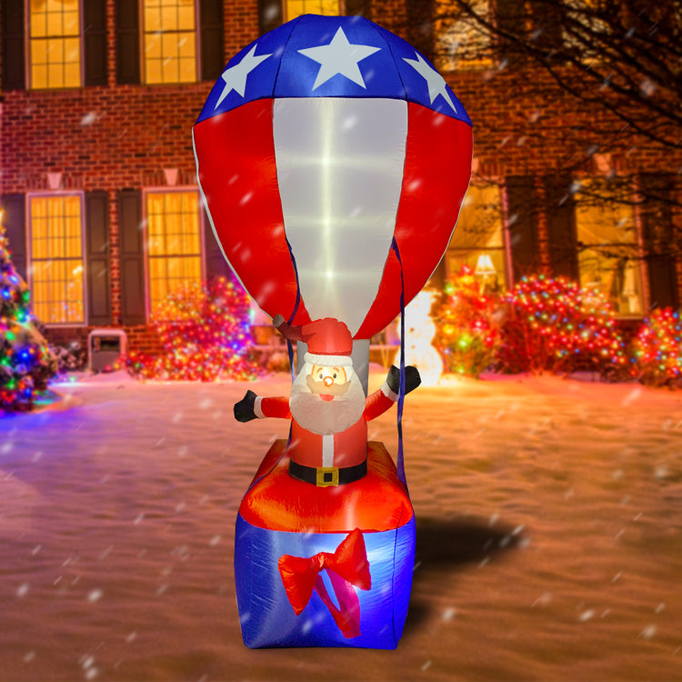 8Ft Seasonblow Inflatable Christmas Hot Air Balloon Old Man