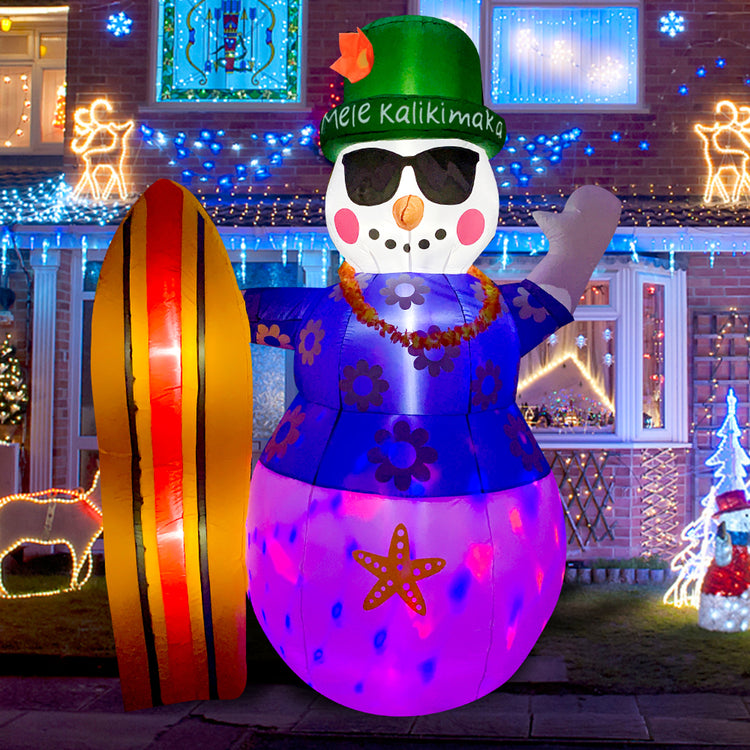 8Ft SeasonBlow Inflatable Christmas Hawaiian Snowman