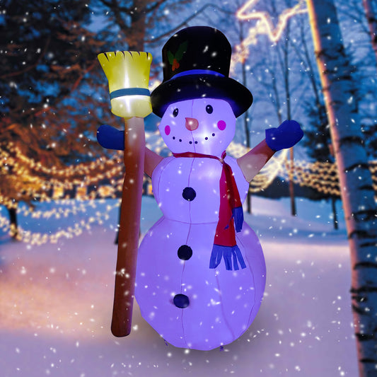 8Ft Seasonblow Inflatable Christmas Snowman with a broom