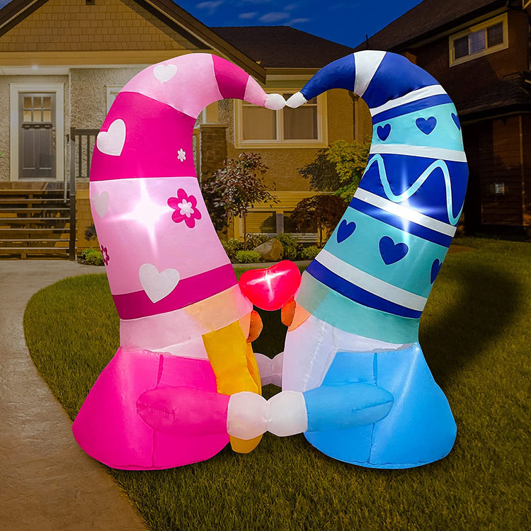 4ft Inflatable Valentine Lover Gnomes Decoration, LED Blow Up Lighted Decor