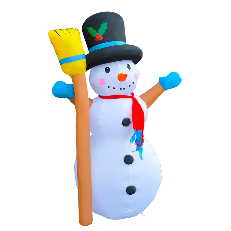 8Ft Seasonblow Inflatable Christmas Snowman with a broom