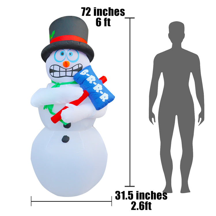 6Ft Seasonblow Inflatable Christmas Jitter Snowman