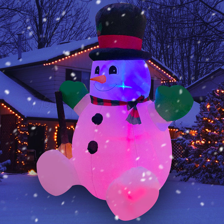 4Ft Seasonblow Inflatable Christmas Snowman with a broom