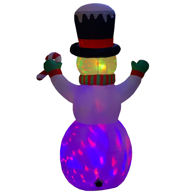 10 Ft Seasonblow Inflatable Christmas Snowman Holding Candy Stick In Hand