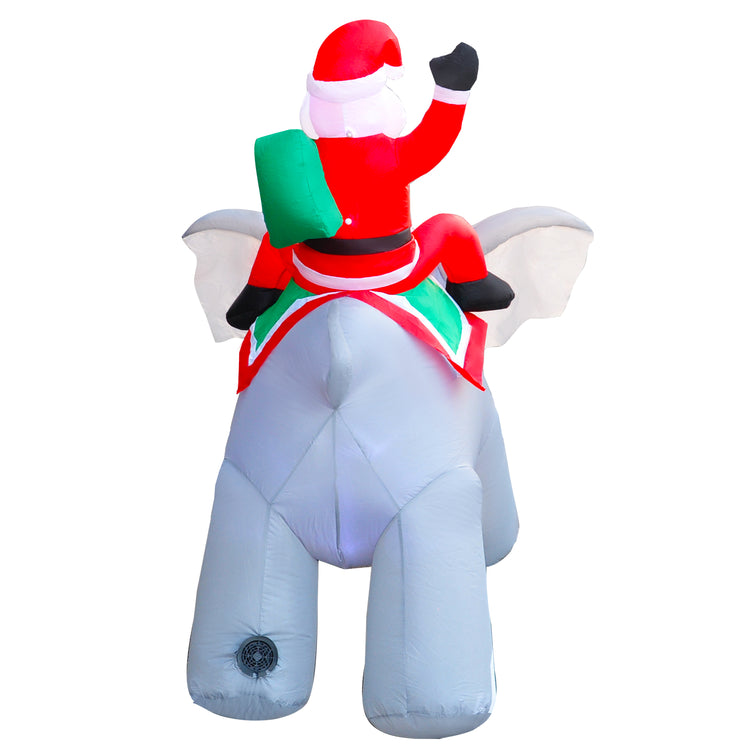 6Ft Seasonblow Inflatable Christmas Santa Claus riding an elephant