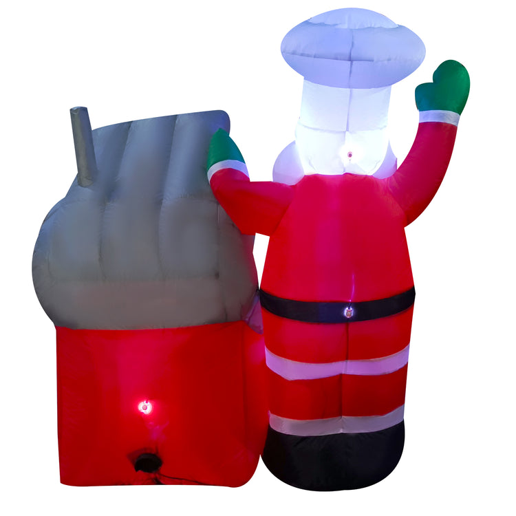 5Ft Seasonblow Inflatable Christmas Santa Barbecue