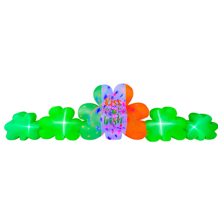 10 Ft Inflatable St. Patrick's Day Shamrock Decoration,Blow Up Cluster of Clovers with Built in LED Lights for Home Yard Lawn Garden Indoor Outdoor Holiday Party