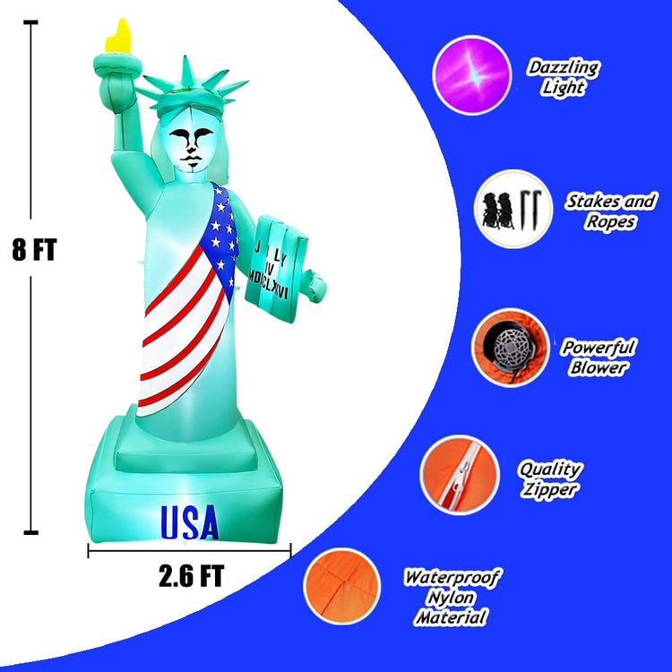 8 Ft Seasonblow Inflatable Independence Day Statue of Liberty
